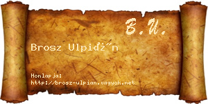 Brosz Ulpián névjegykártya